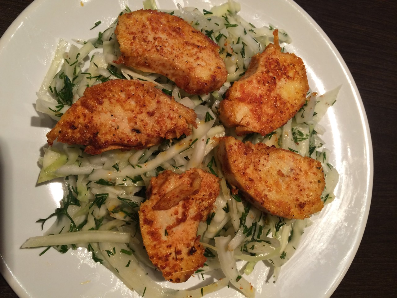 Cabbage Salad with Spicy Chicken