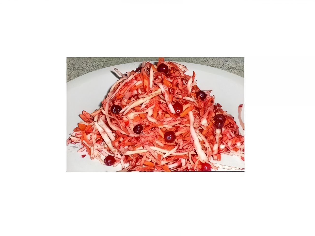 Cabbage Salad with Turnip and Cranberry Dressing