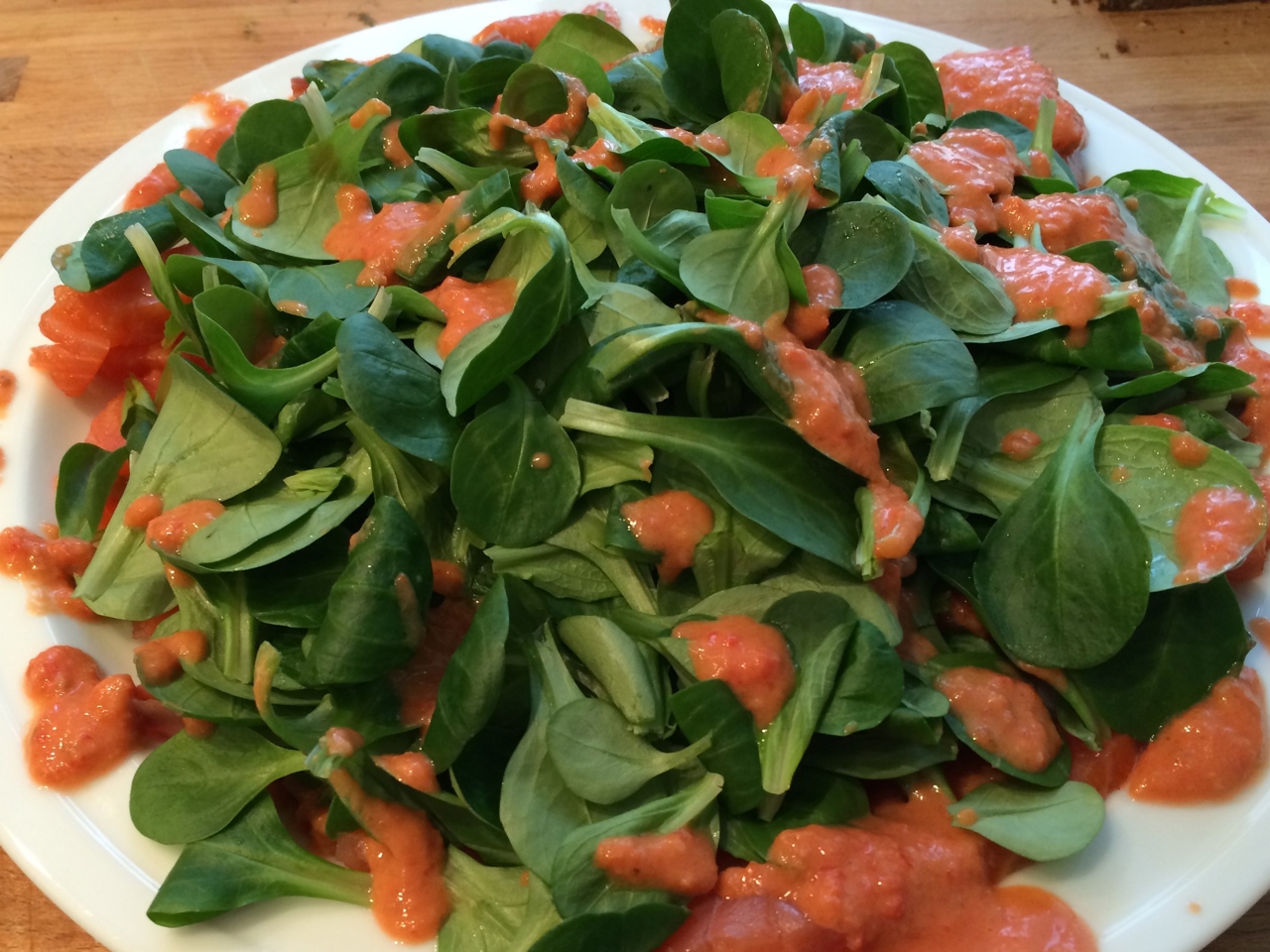 Salt-Cured Salmon Carpaccio with Adjika and Horseradish