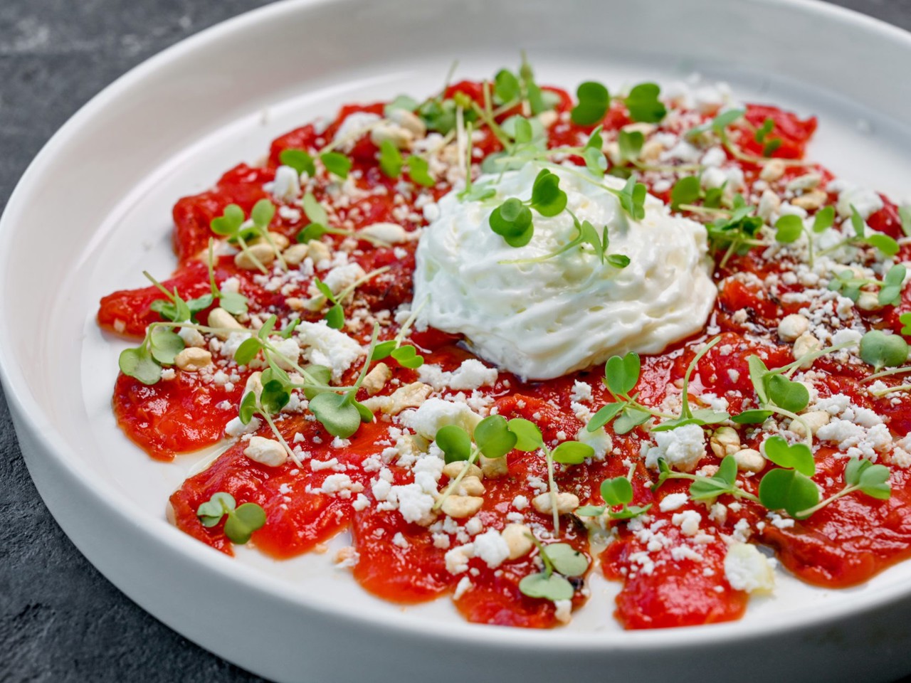 Roasted Watermelon Carpaccio with Feta