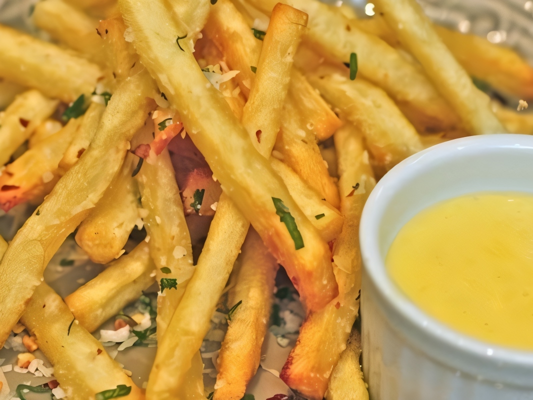French Fries with Garlic and Red Pepper