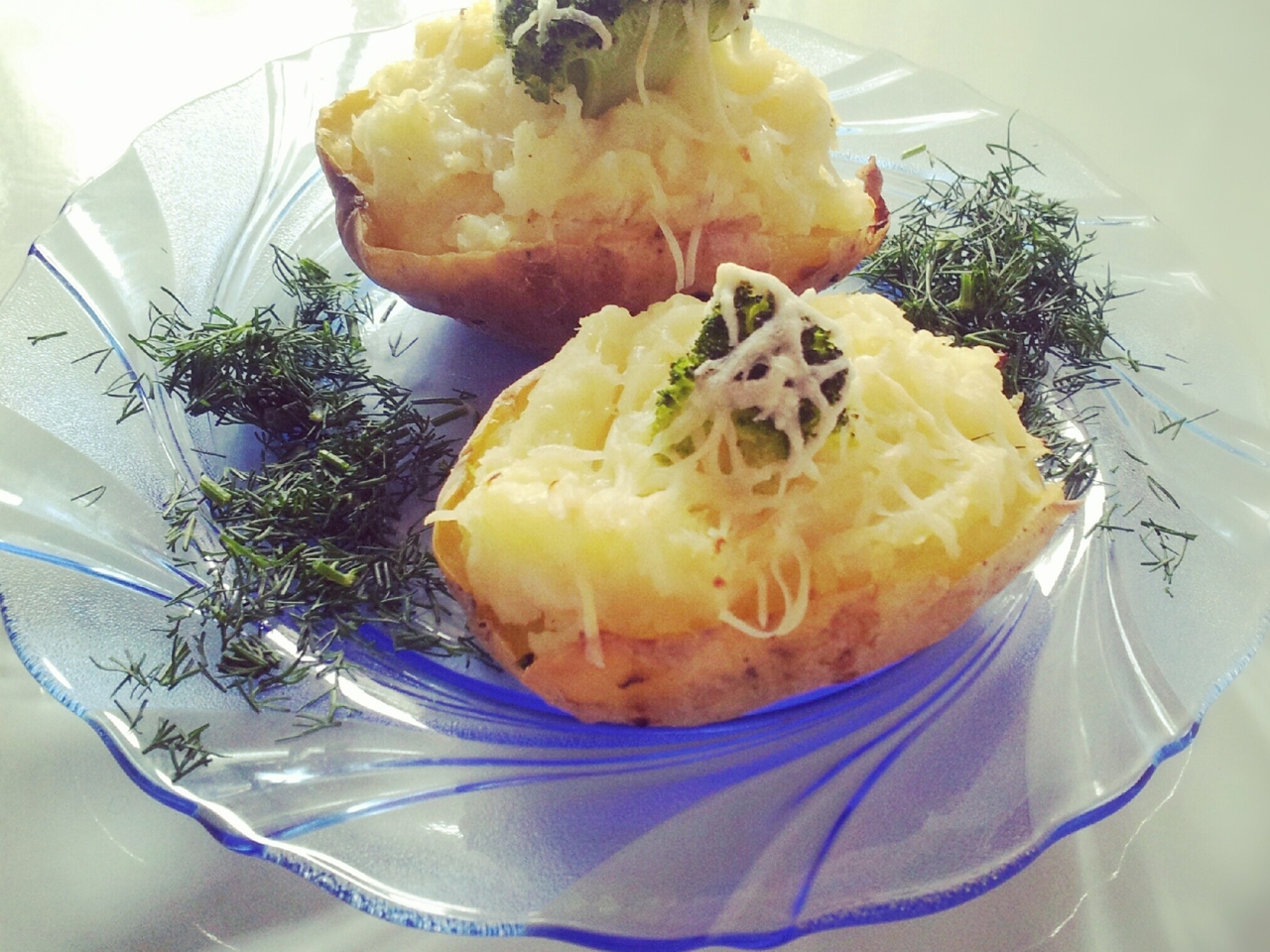 Potatoes Baked with Cauliflower and Broccoli