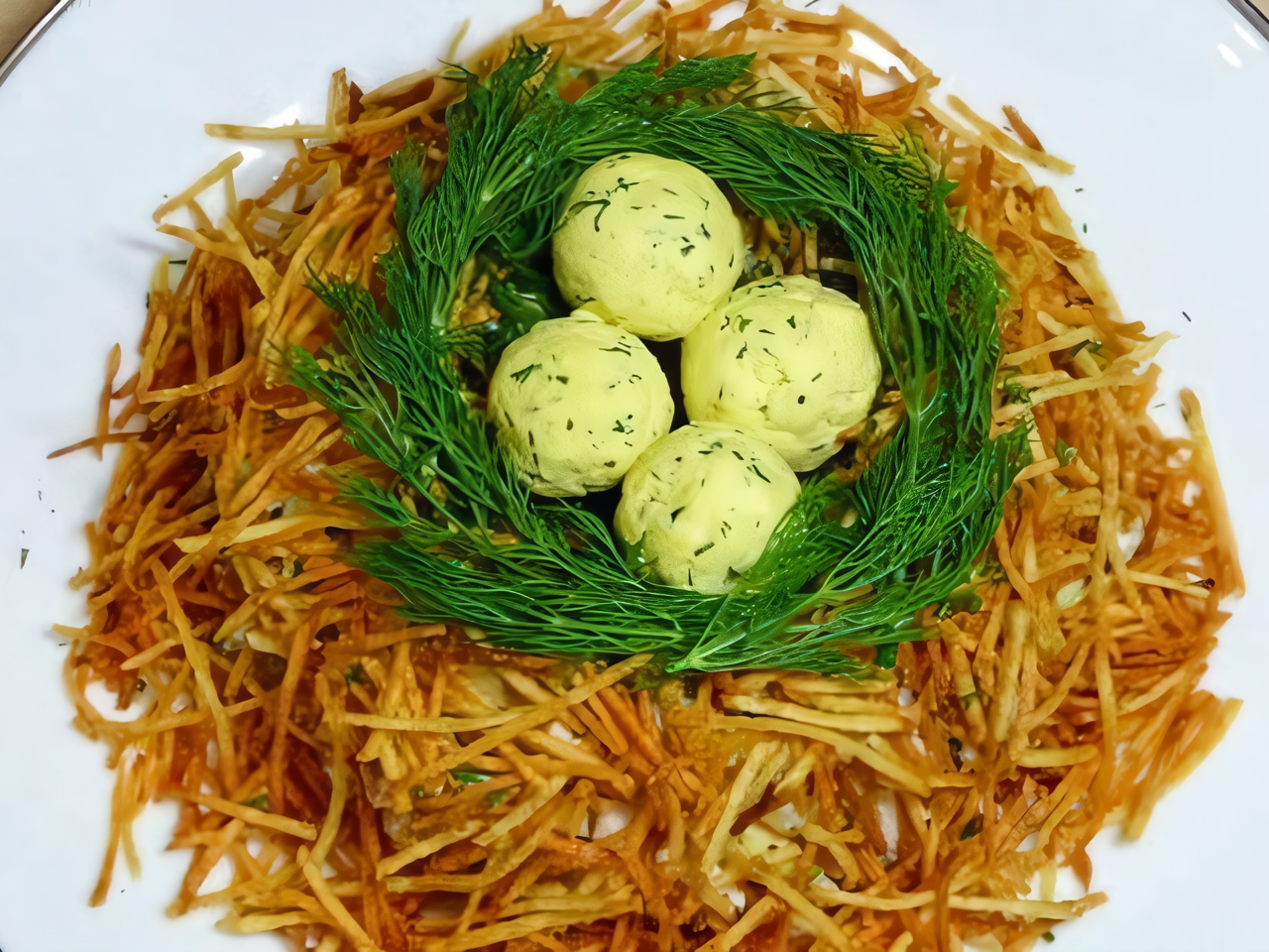 Potato Appetizer with Chicken and Eggs