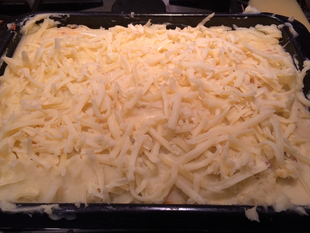 Potato Casserole with Cheddar and Italian Notes
