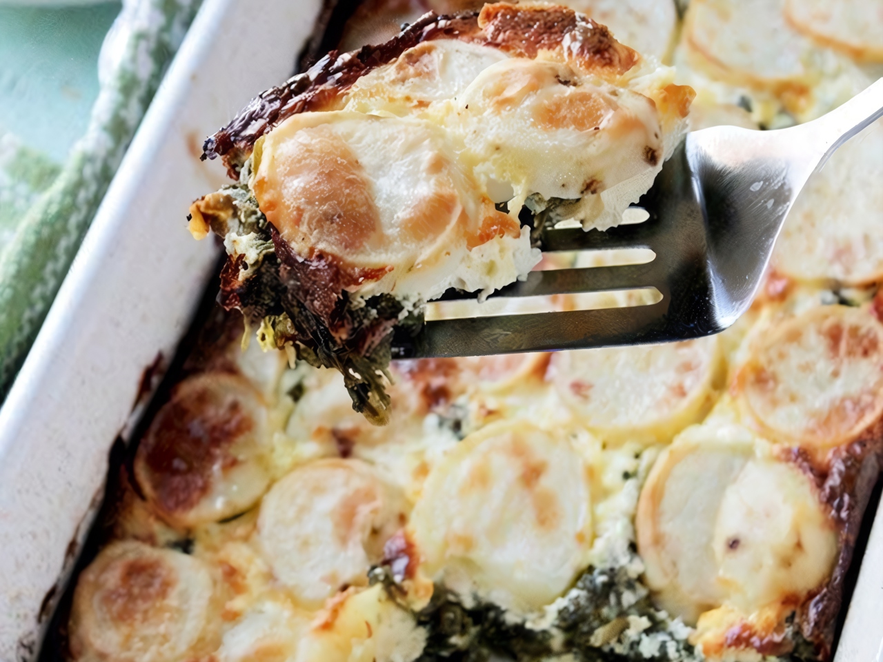 Potato Casserole with Feta and Spinach