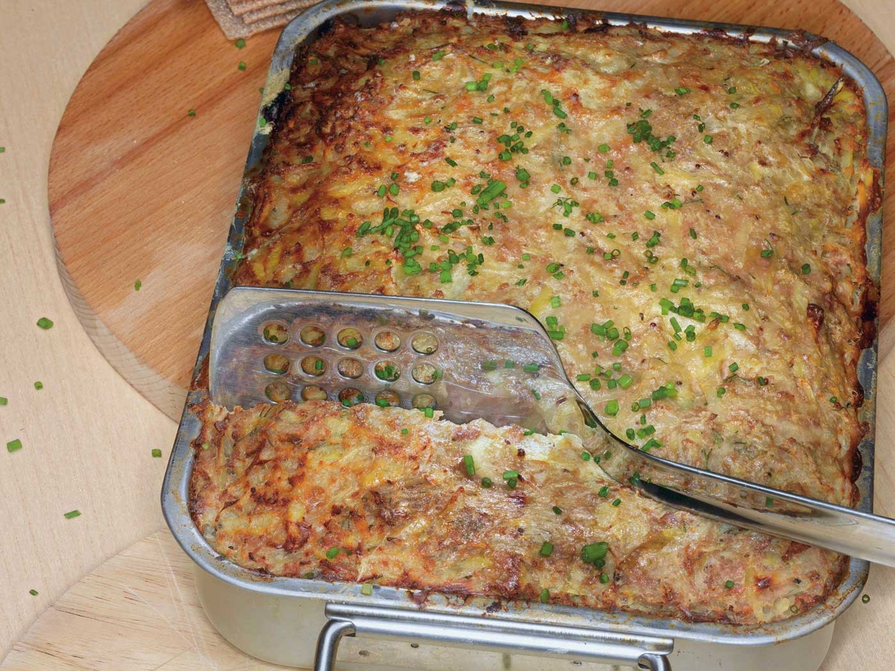 Potato Casserole with Beef and Anchovies