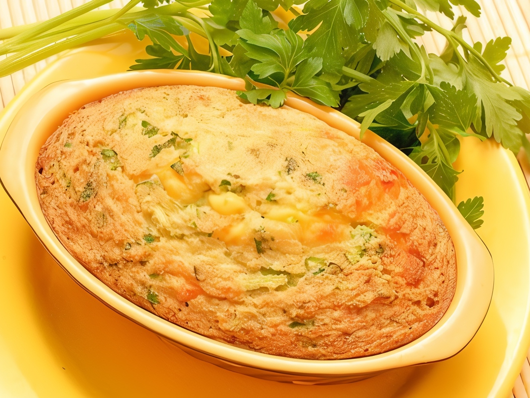 Potato Casserole with Chicken, Mushrooms, and Green Peas