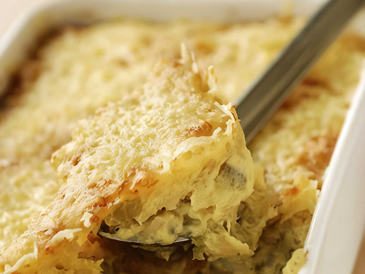 Potato Casserole with Fried Leeks and Thyme