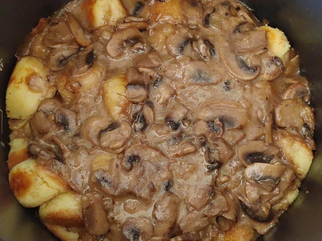 Potato Meatballs in Mushroom Sauce