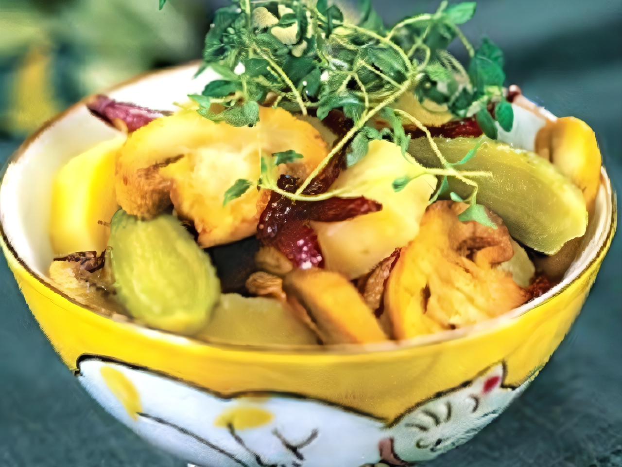 Potato Salad with Pickles and Mushrooms