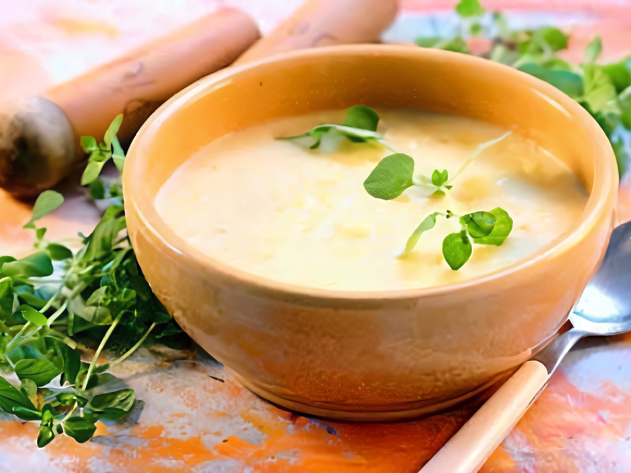 Potato Soup with Croutons
