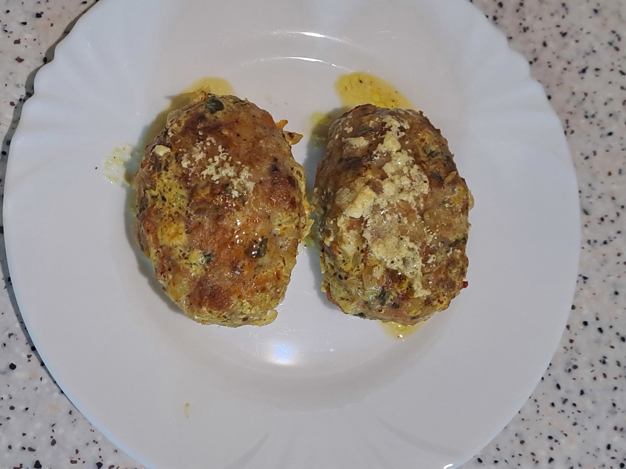 Potato-Meat Cutlets with Sour Cream in the Oven