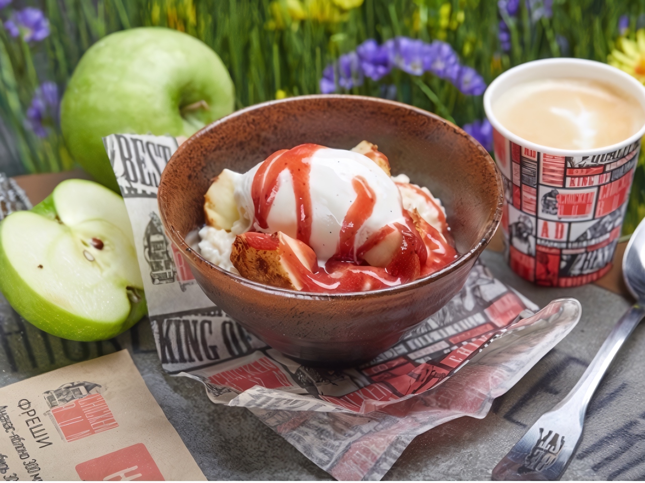 Oatmeal with Baked Apples