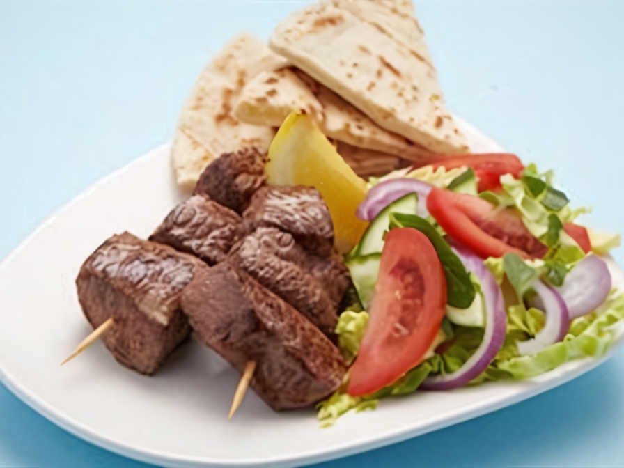 Lamb Kebab with Greek Salad