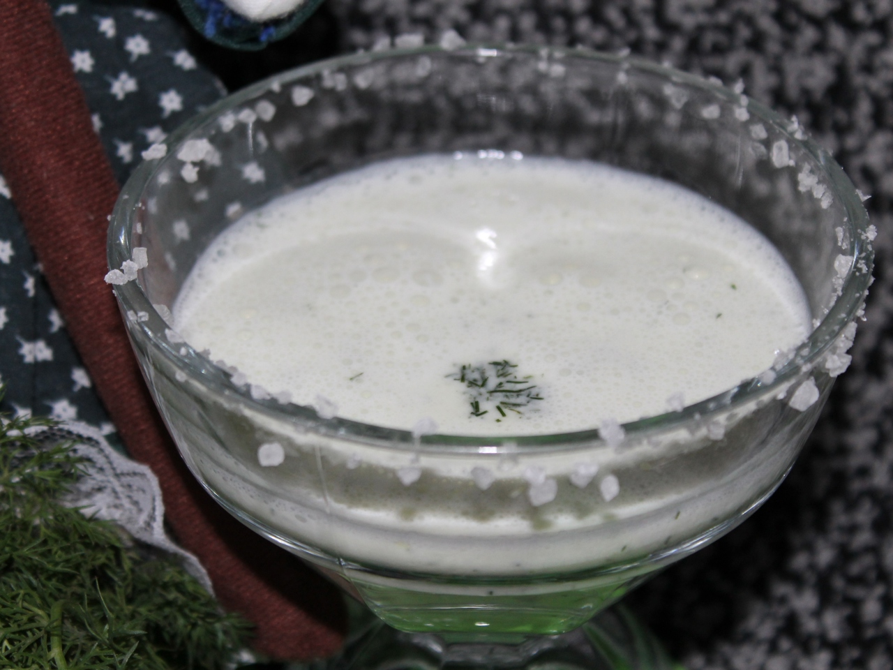 Kefir Drink with Cucumber, Dill, and Garlic