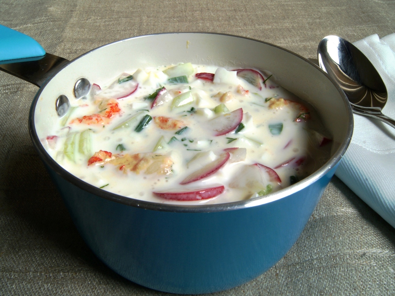 Kefir Salad with Crawfish Tails