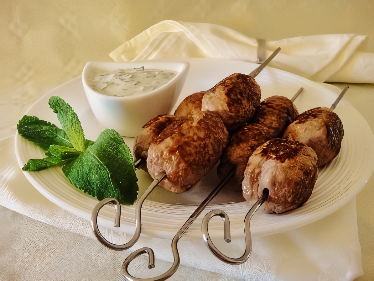Lamb Kefta with Yogurt Sauce