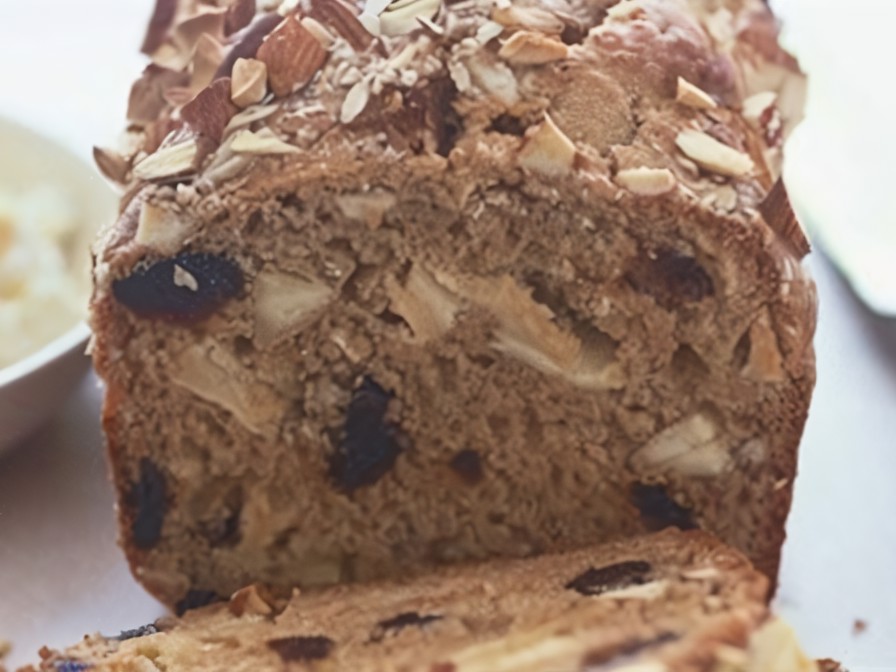 Cake with Dried Apples, Cherries, and Almonds