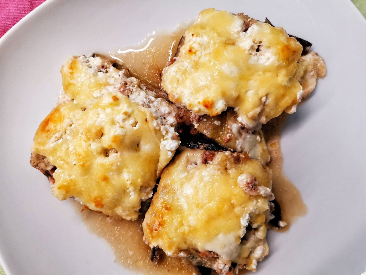 Keto Lasagna with Fried Eggplant Slices