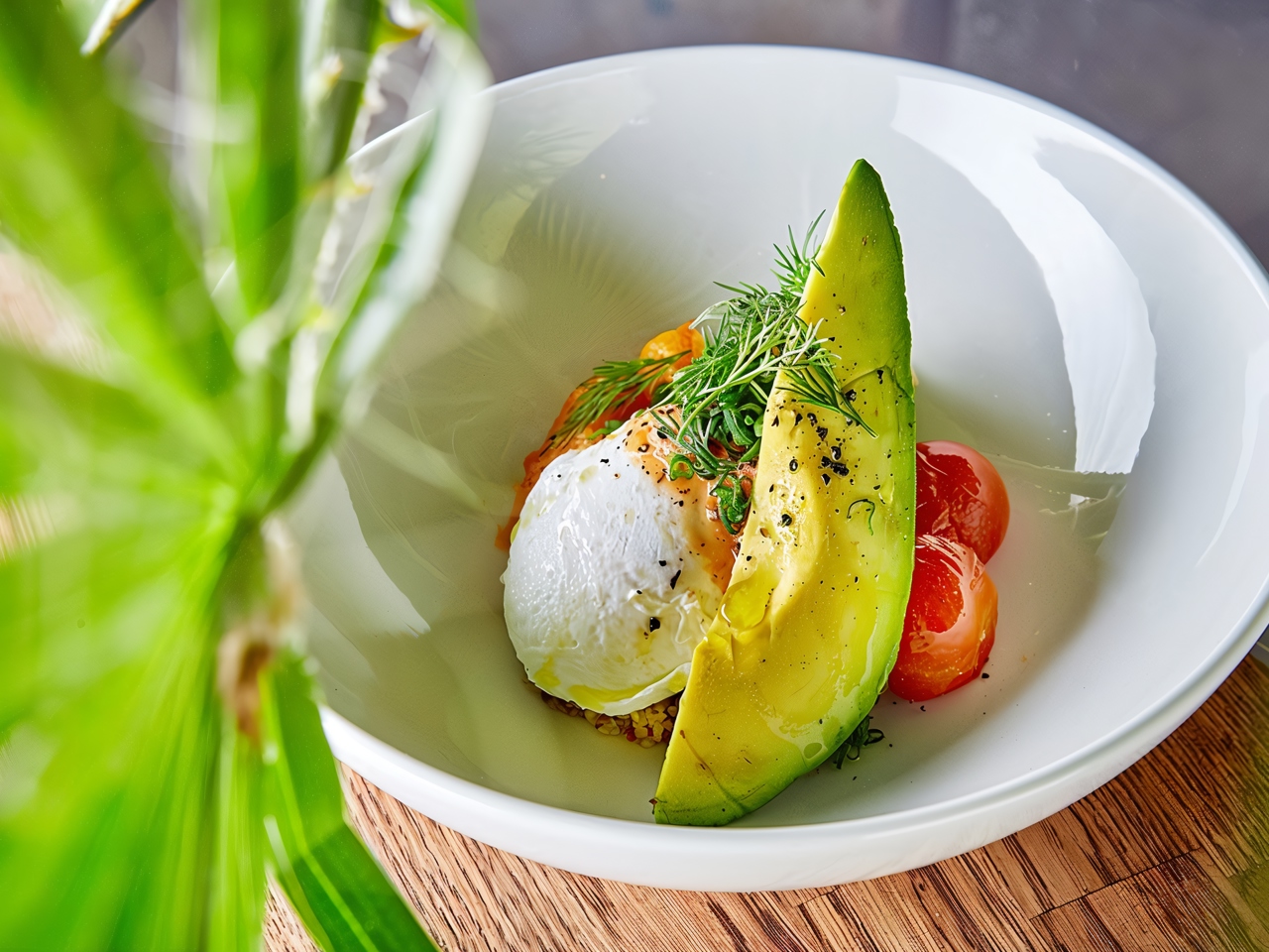 Quinoa with Poached Egg, Avocado, and Pumpkin