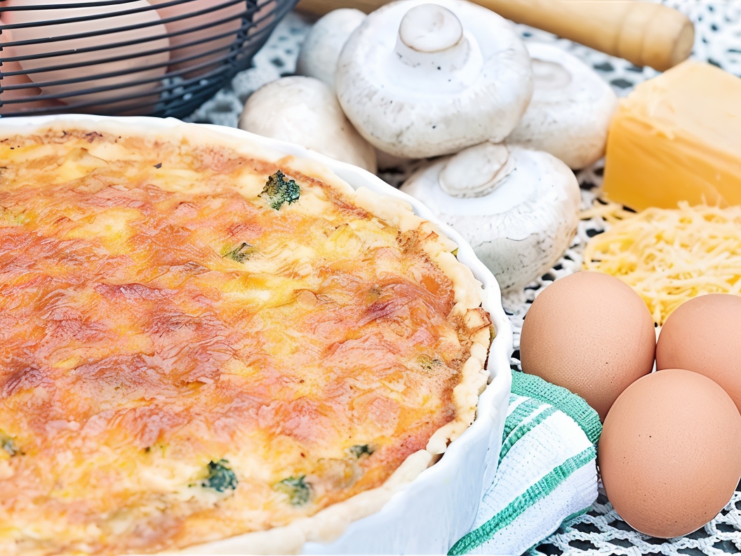 Quiche with Mushrooms and Fontina Cheese