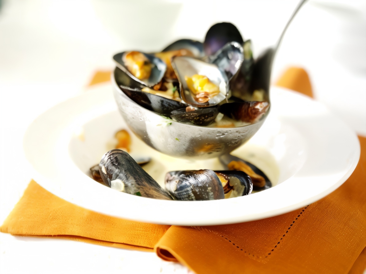 Классические французские мидии (Moules Mariniere)