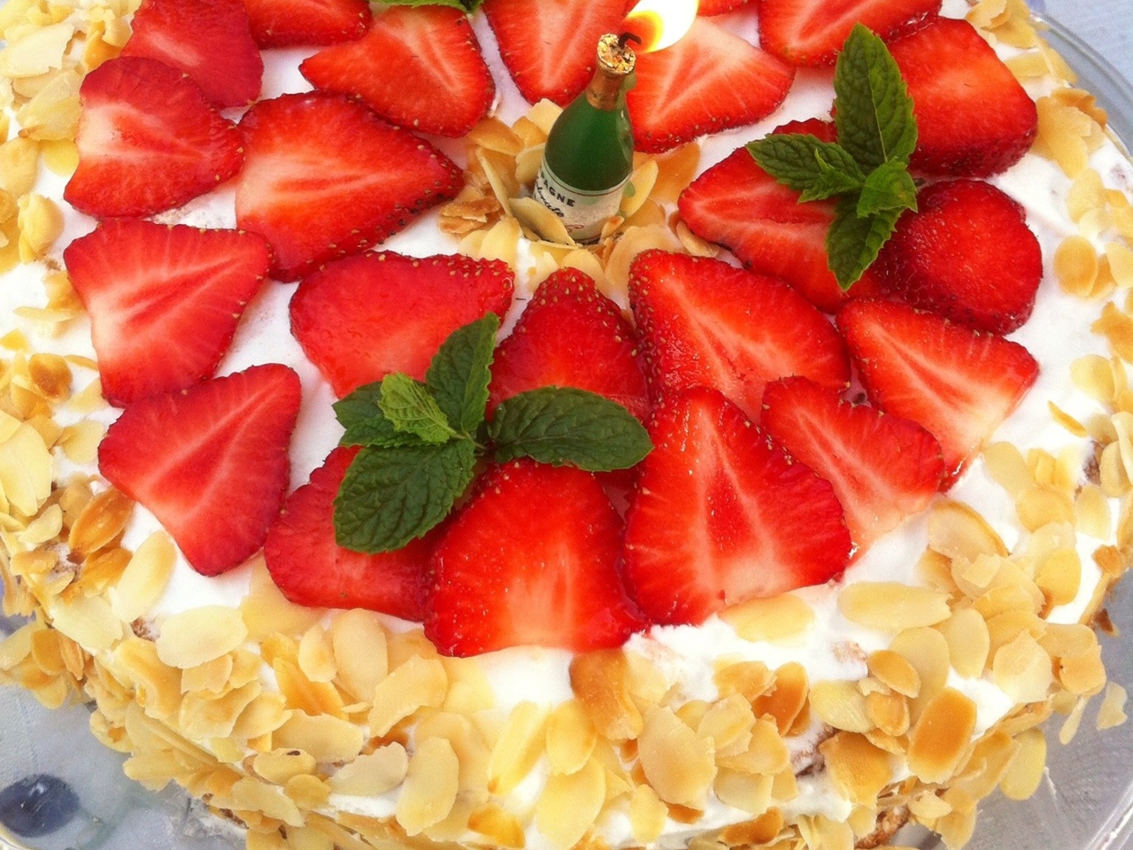 Strawberry Cake with Whipped Cream