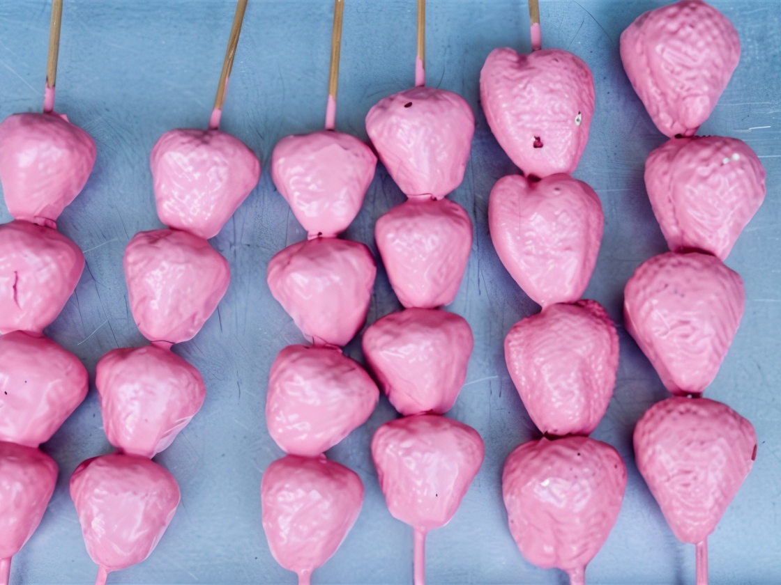 Strawberries in Pink Chocolate