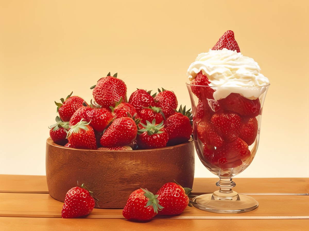 Strawberries in Meyer Lemon Juice with Whipped Cream