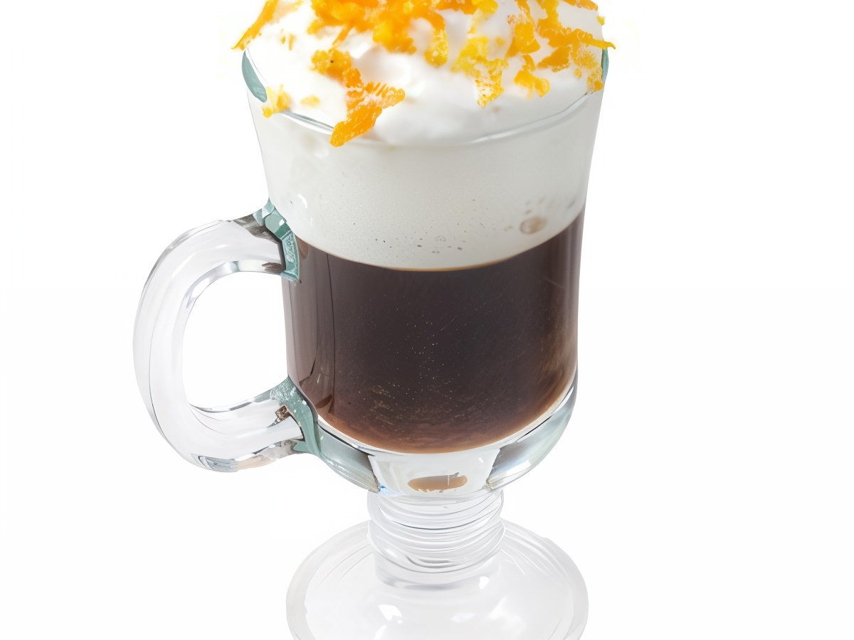 Coffee with Grand Marnier Liqueur and Orange Cream