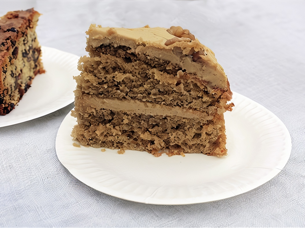 Coffee-Walnut Cake with Coffee Cream