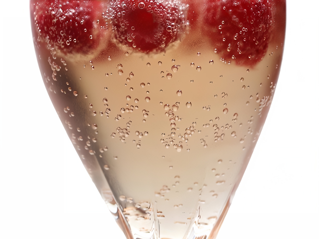 Valentine's Day Cocktail with Champagne and Raspberries