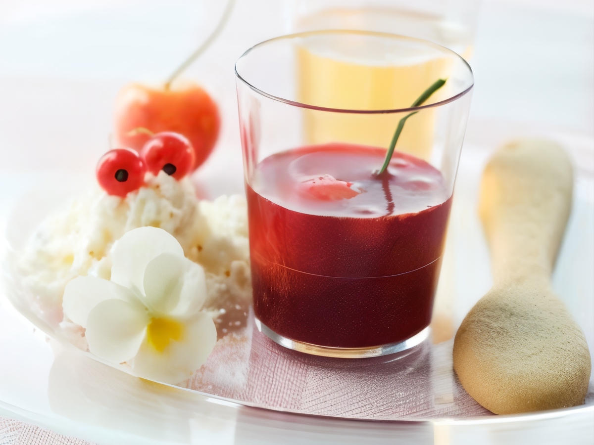 Compote of Fresh Apples and Cherries