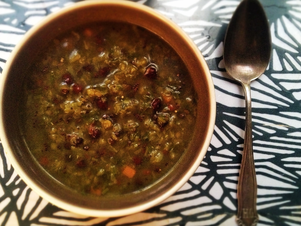 Contrasting Soup with Brown Chickpeas
