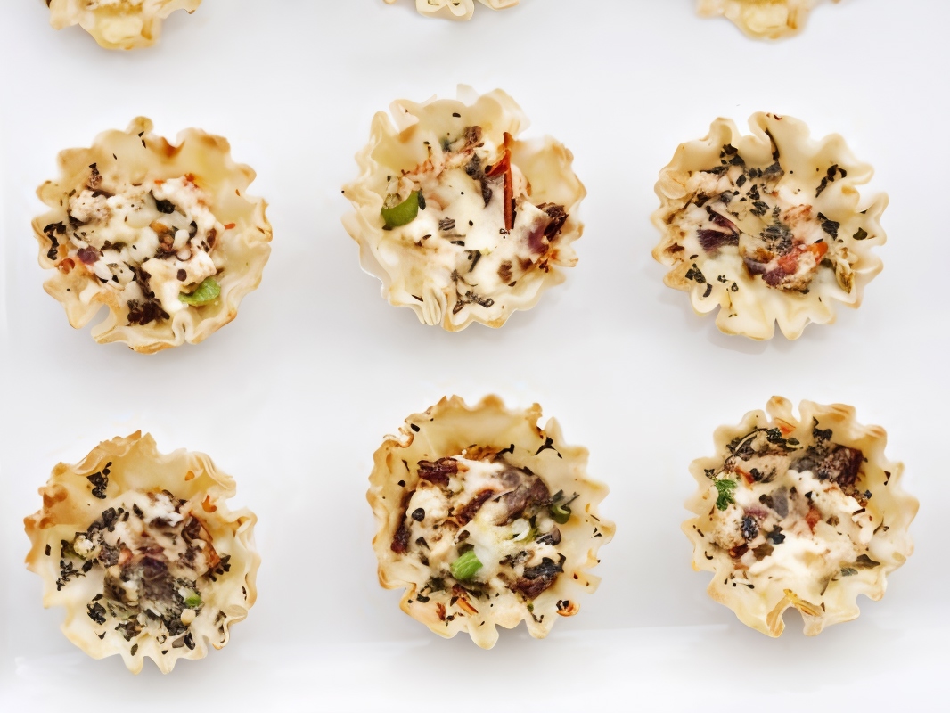 Puff Pastry Baskets with Bacon 'Tarte Flambée'