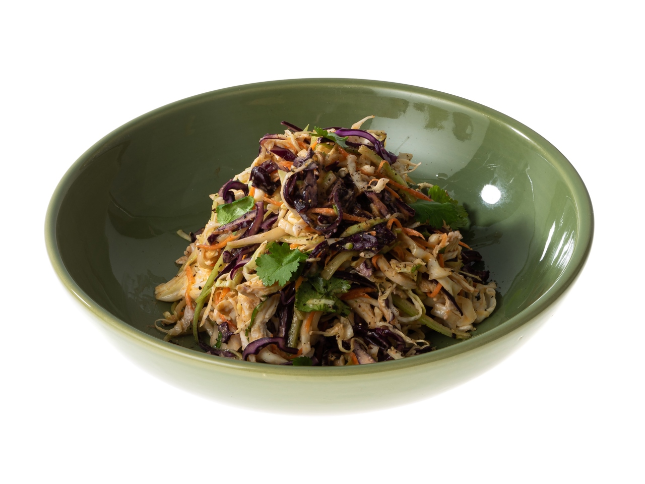 Coleslaw with Pulled Chicken and Peanut Dressing