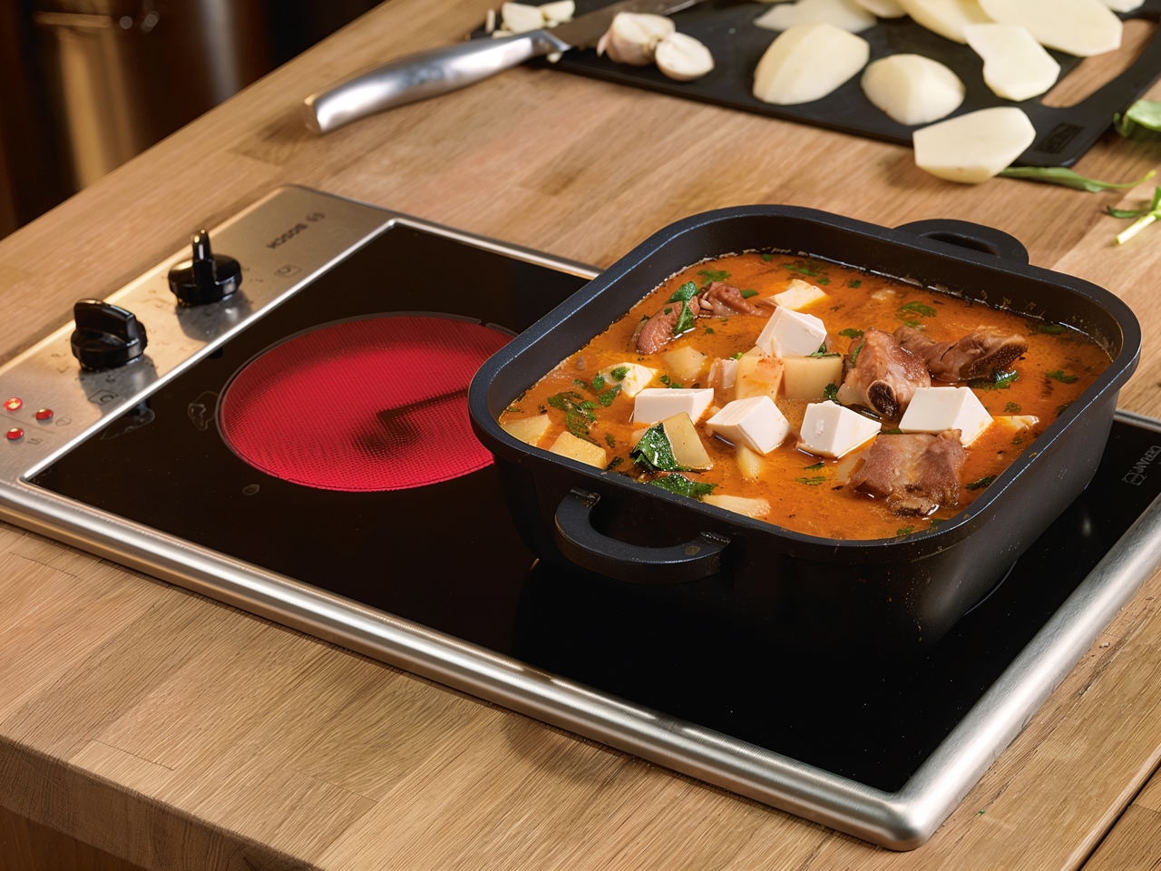Red Curry with Pork Ribs, Potatoes, and Tofu