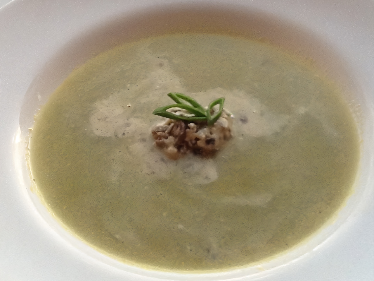 Creamy Asparagus Soup with Truffle Cream