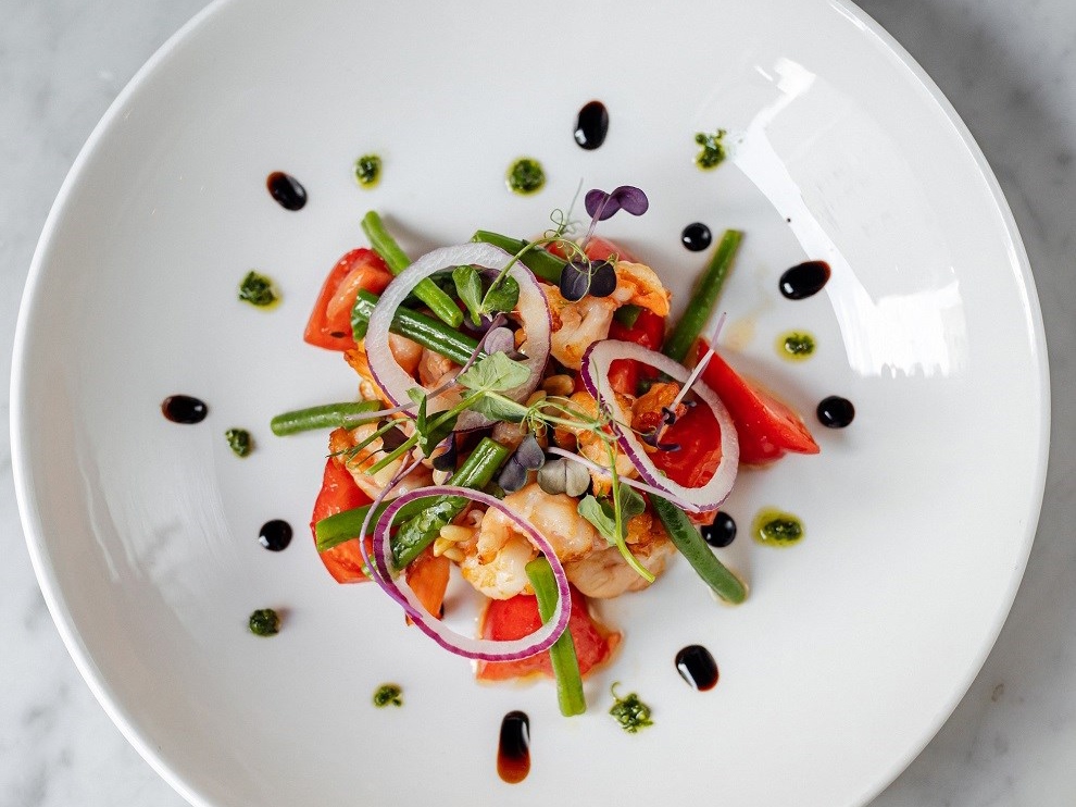 Shrimp with Kenyan Beans and Tomatoes