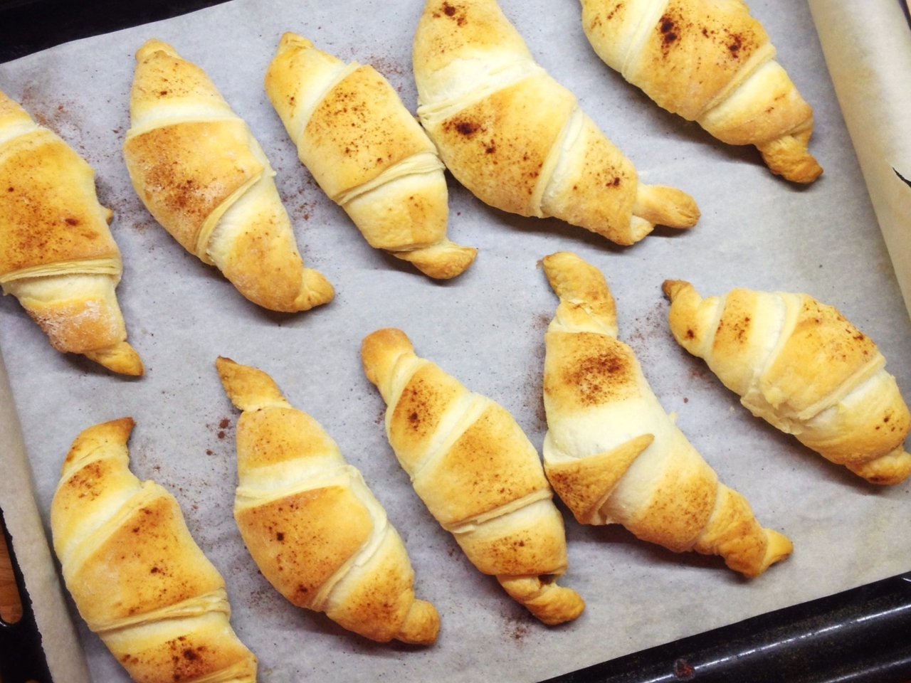 Croissants with Nuts and Chocolate Spread