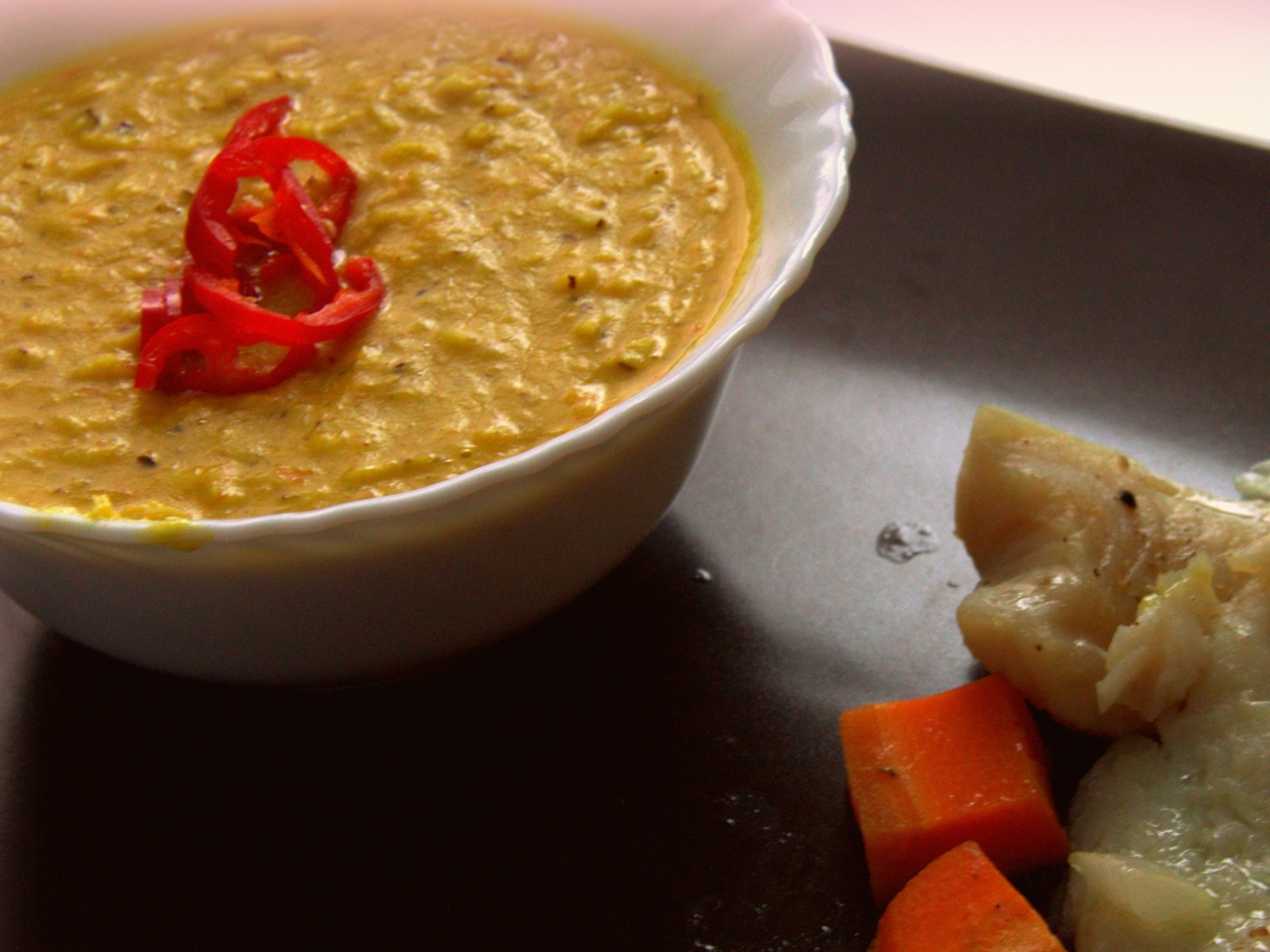 Corn Cream Soup with Curry and Coconut