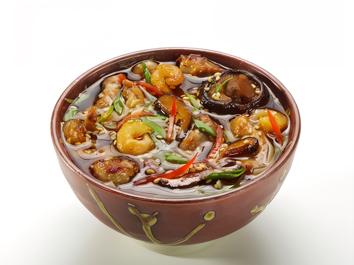 Chicken and Shrimp with Tofu, Mushrooms, and Soy Sauce