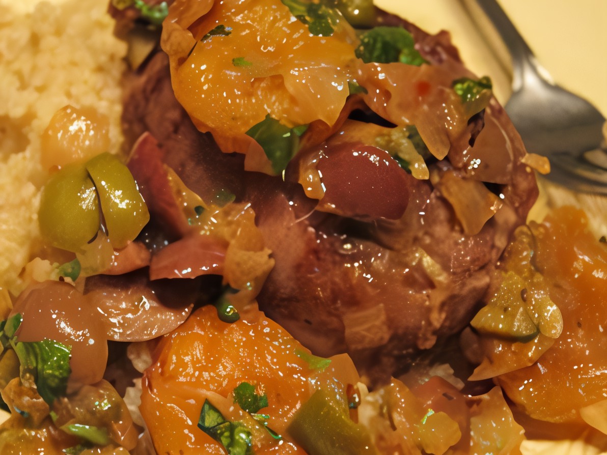 Moroccan Chicken with Apricot and Olive Sauce