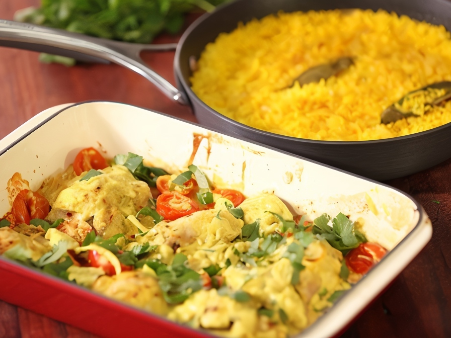 Chicken in Yogurt Curry Sauce with Rice