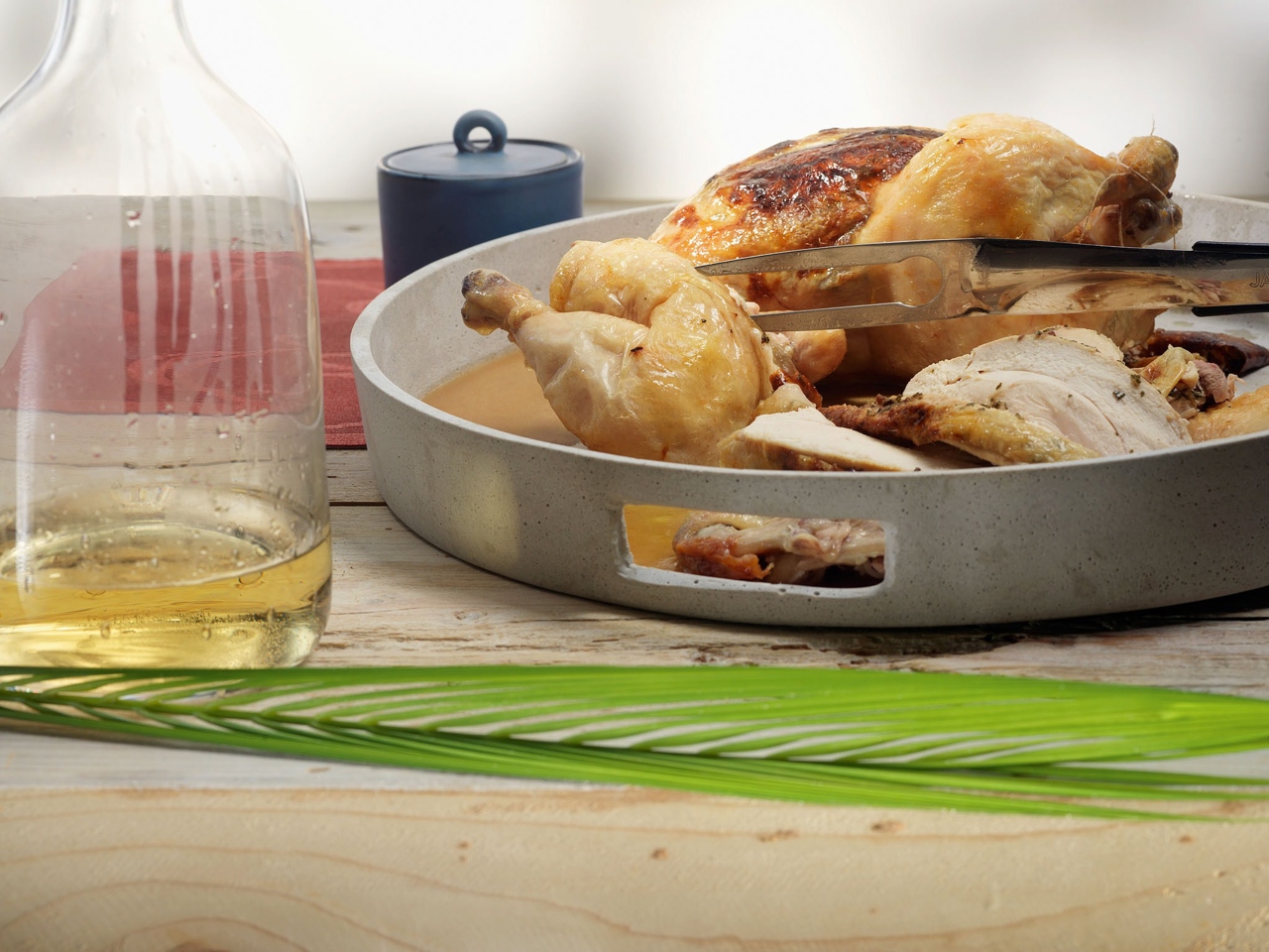 Chicken Baked with Aromatic Butter and Mandarins