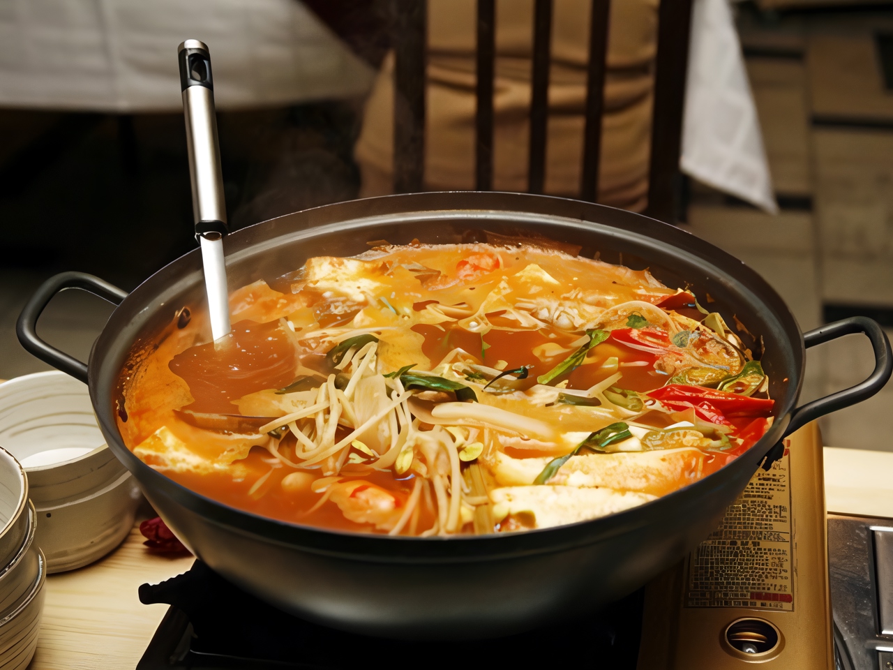 Italian Chicken Noodle Soup with Tomatoes and Spinach