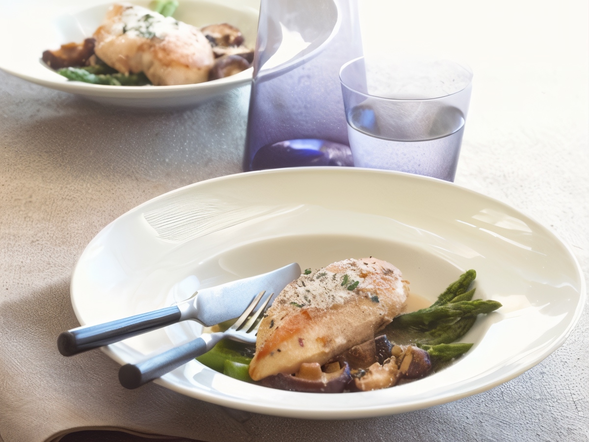 Chicken Breasts with Asparagus Sauce