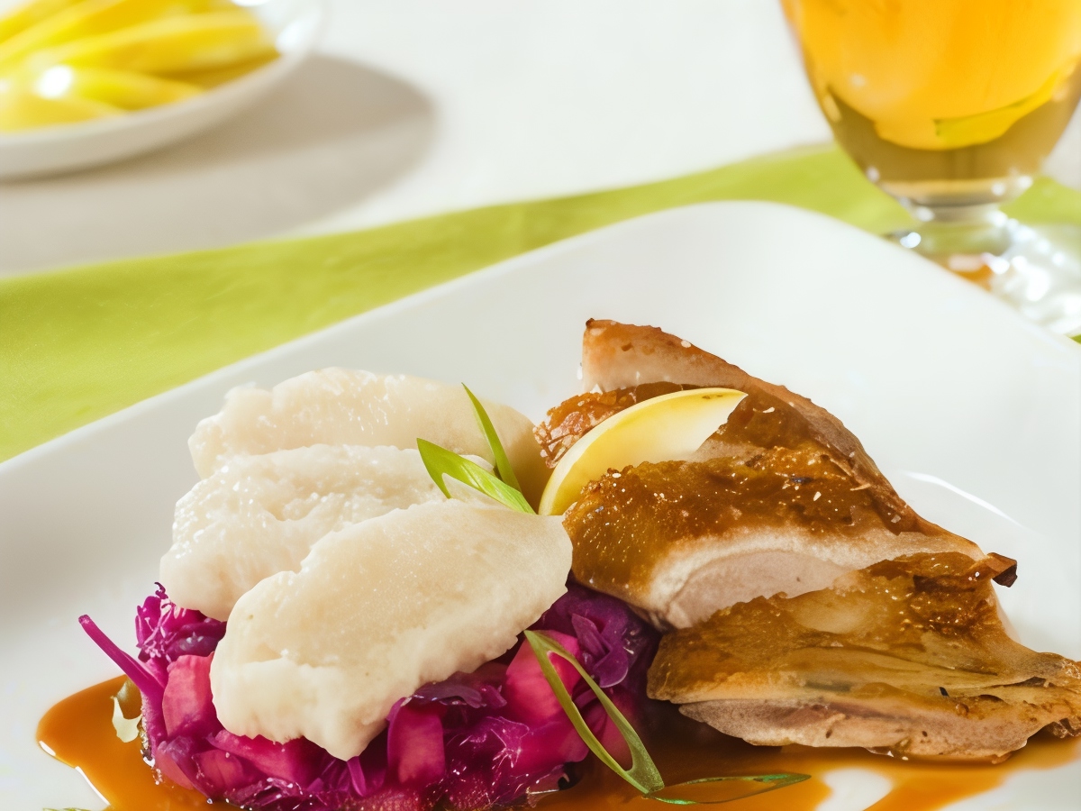 Chicken Breasts with Cumin and Sweet-Sour Red Cabbage