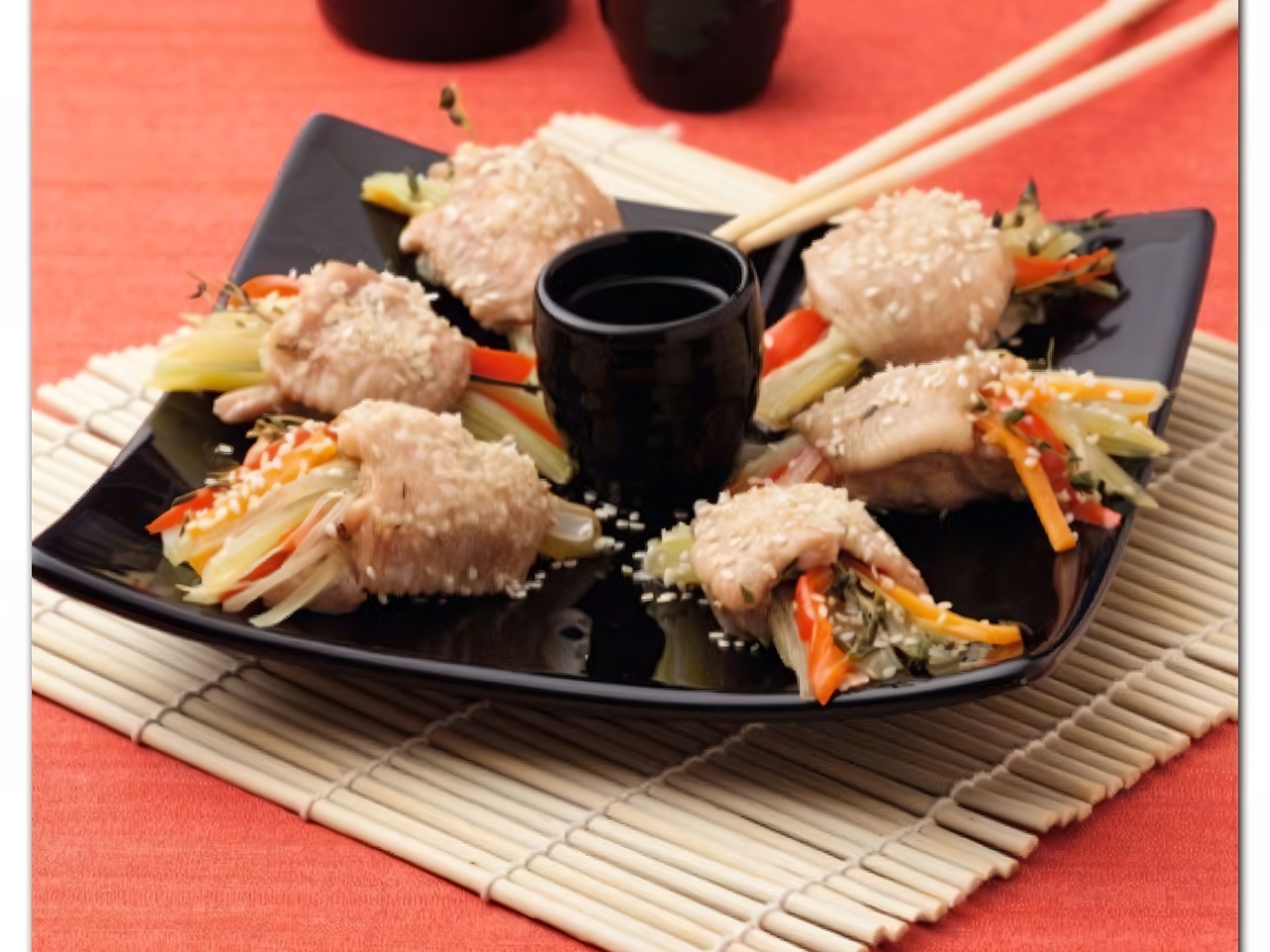 Stuffed Chicken Wings with Vegetables