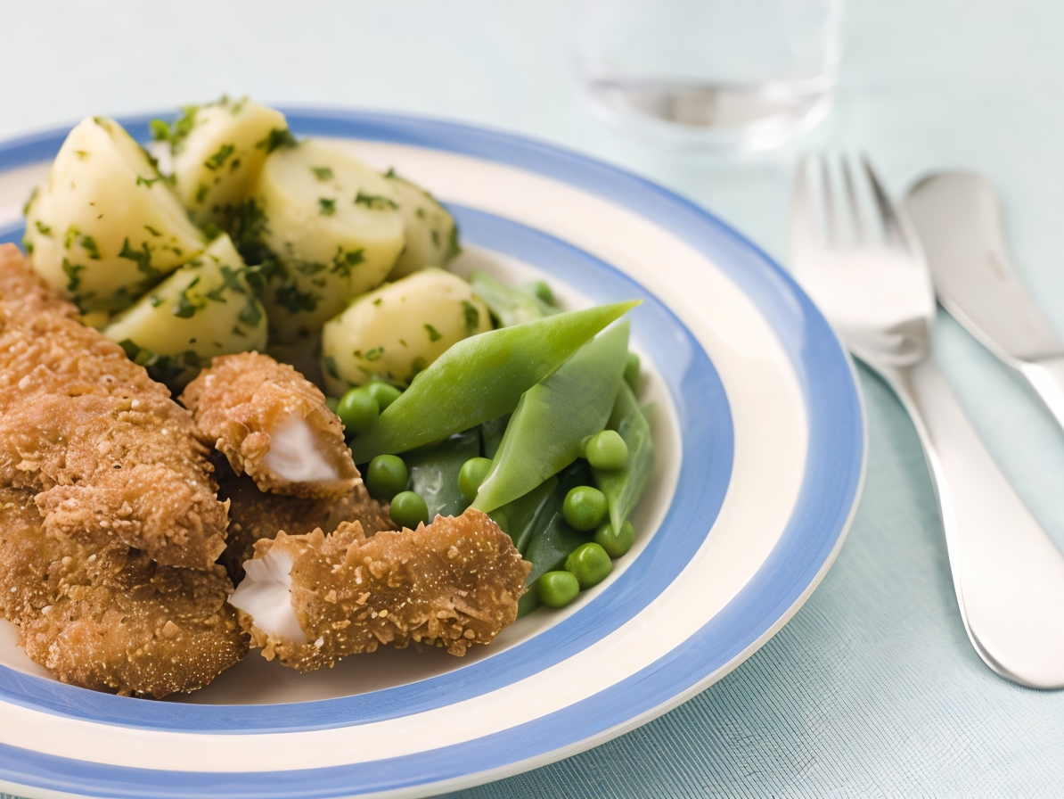 Chicken Sticks in Nut Crust